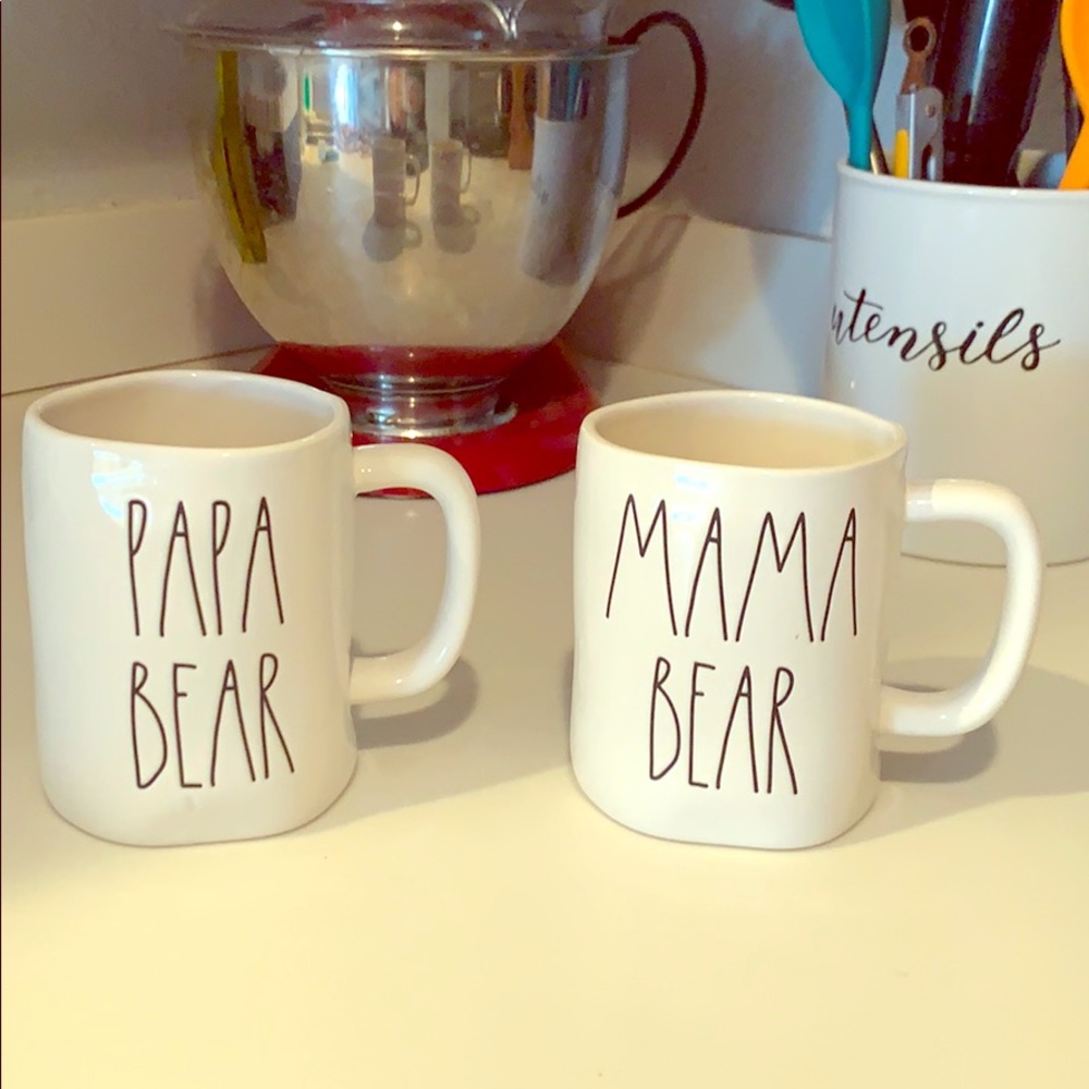 Rae Dunn papa bear mama bear mugs